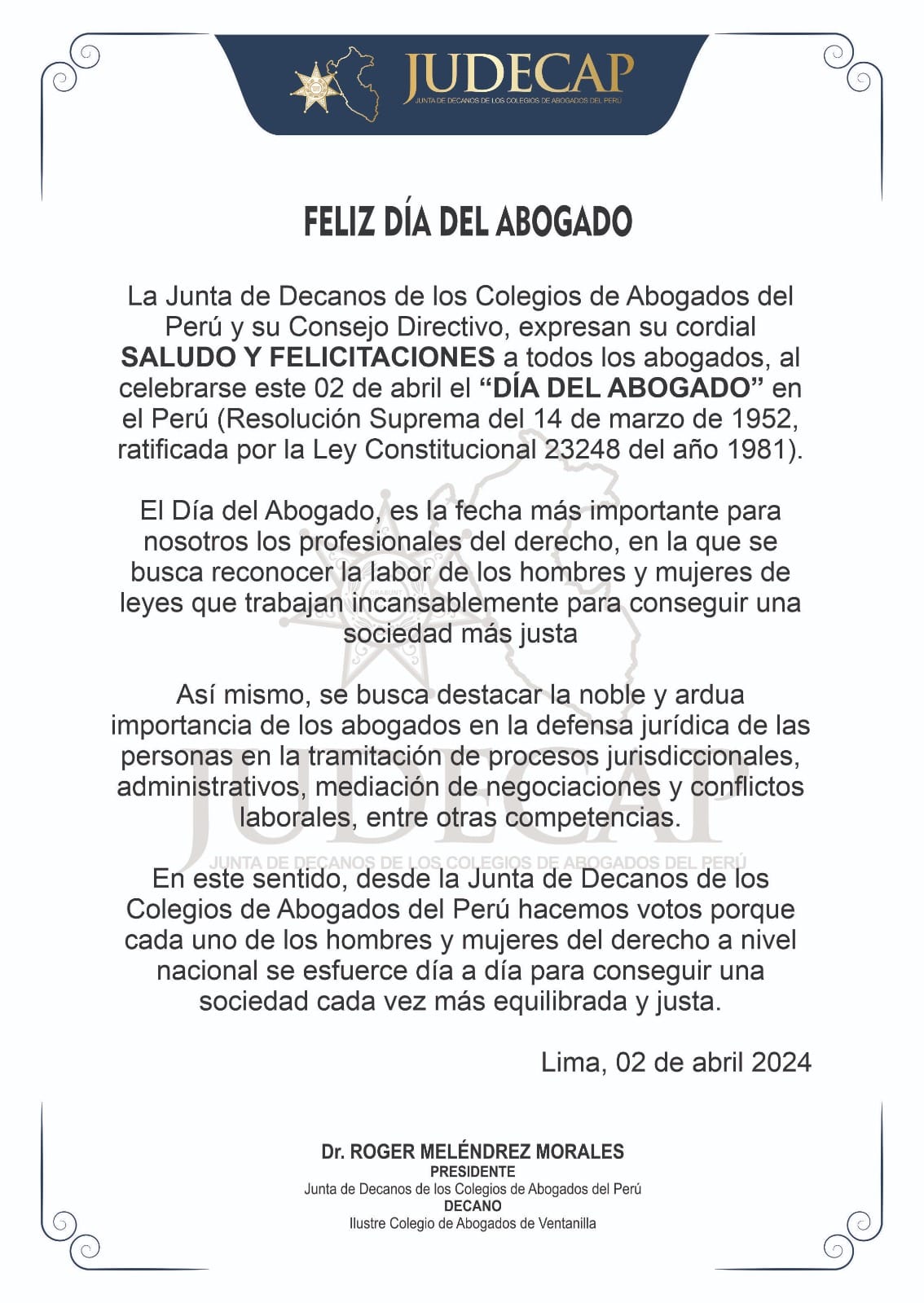 Feliz Día del Abogado