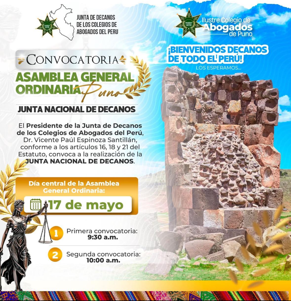 Convocatoria Asamblea General Puno – JUDECAP