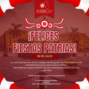 Felices Fiestas Patrias les desea JUDECAP