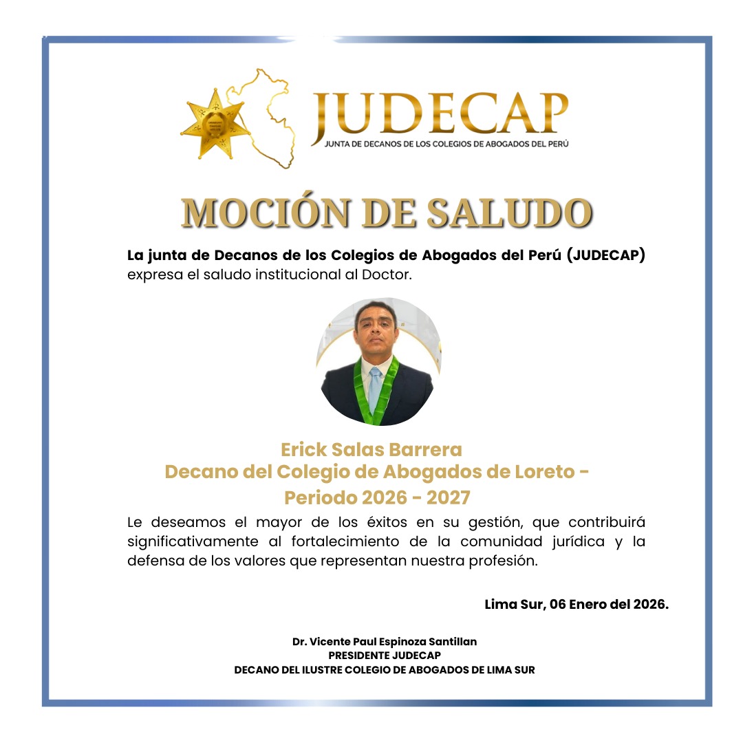 saludo decano colegio de abogados de loreto