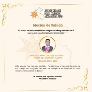 Saludo institucional al Dr Tomás Aladino Gálvez